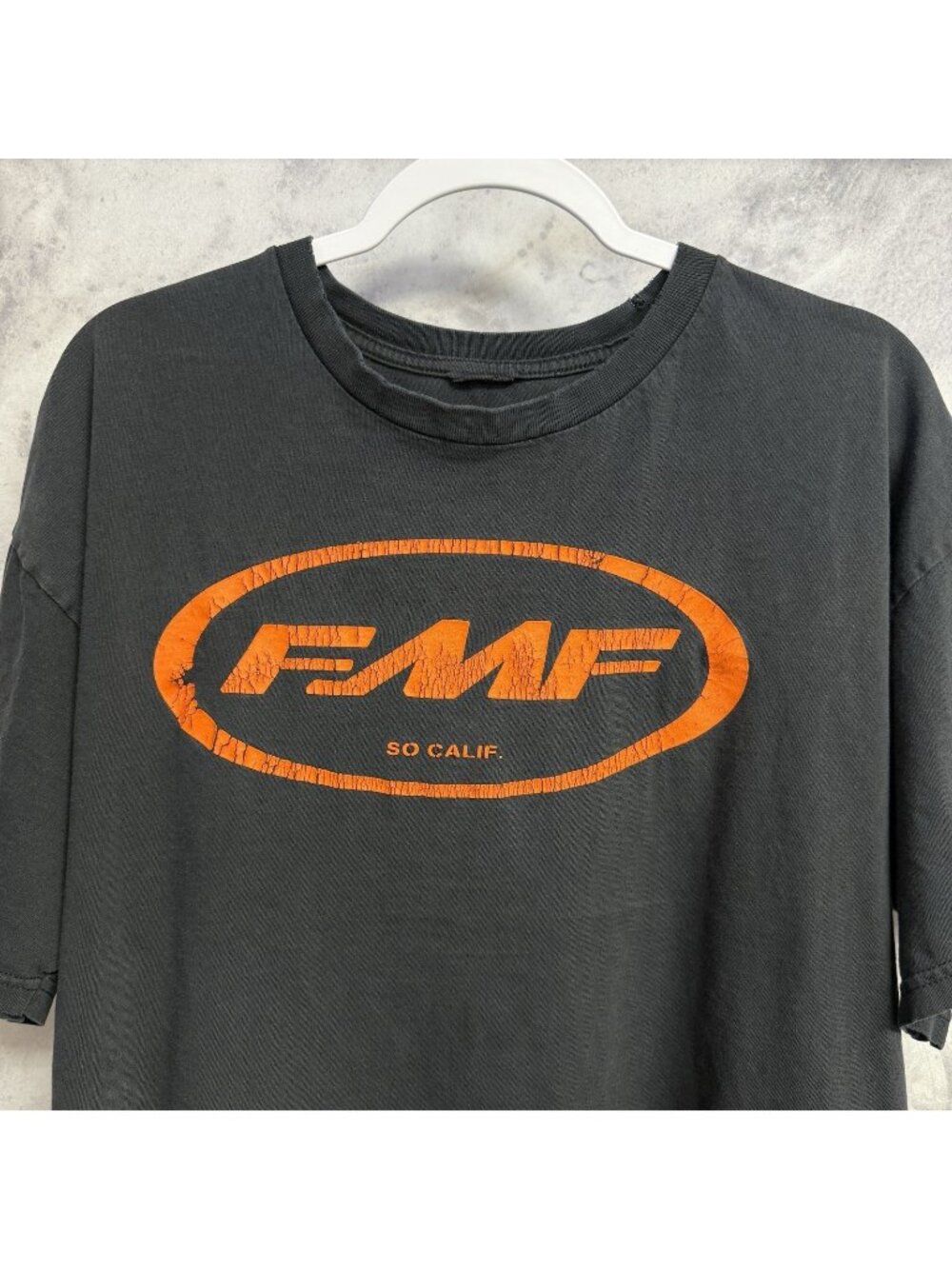FMF T Shirt Black Short Sleeve Orange Graphic Logo XL Flying Machine Factory